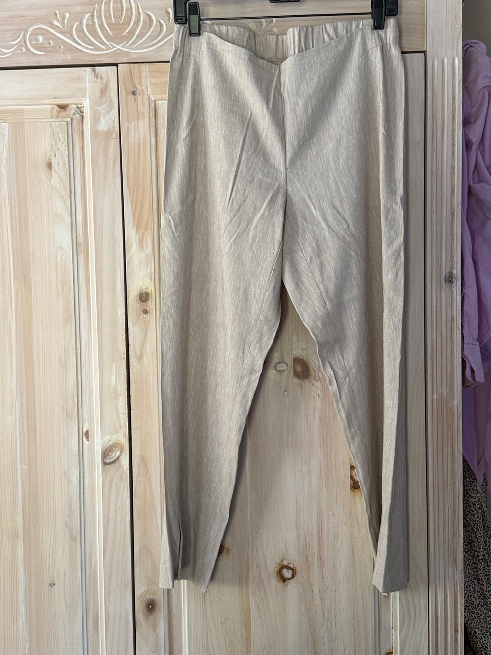 J Jill linen blend pants  in Light creamy tan like new worn once .